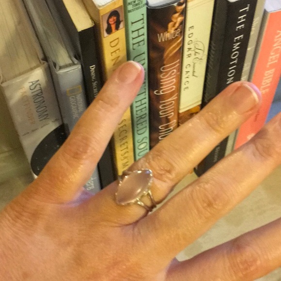 Sterling Silver Rose Quartz Ring sz 8 - Picture 5 of 5